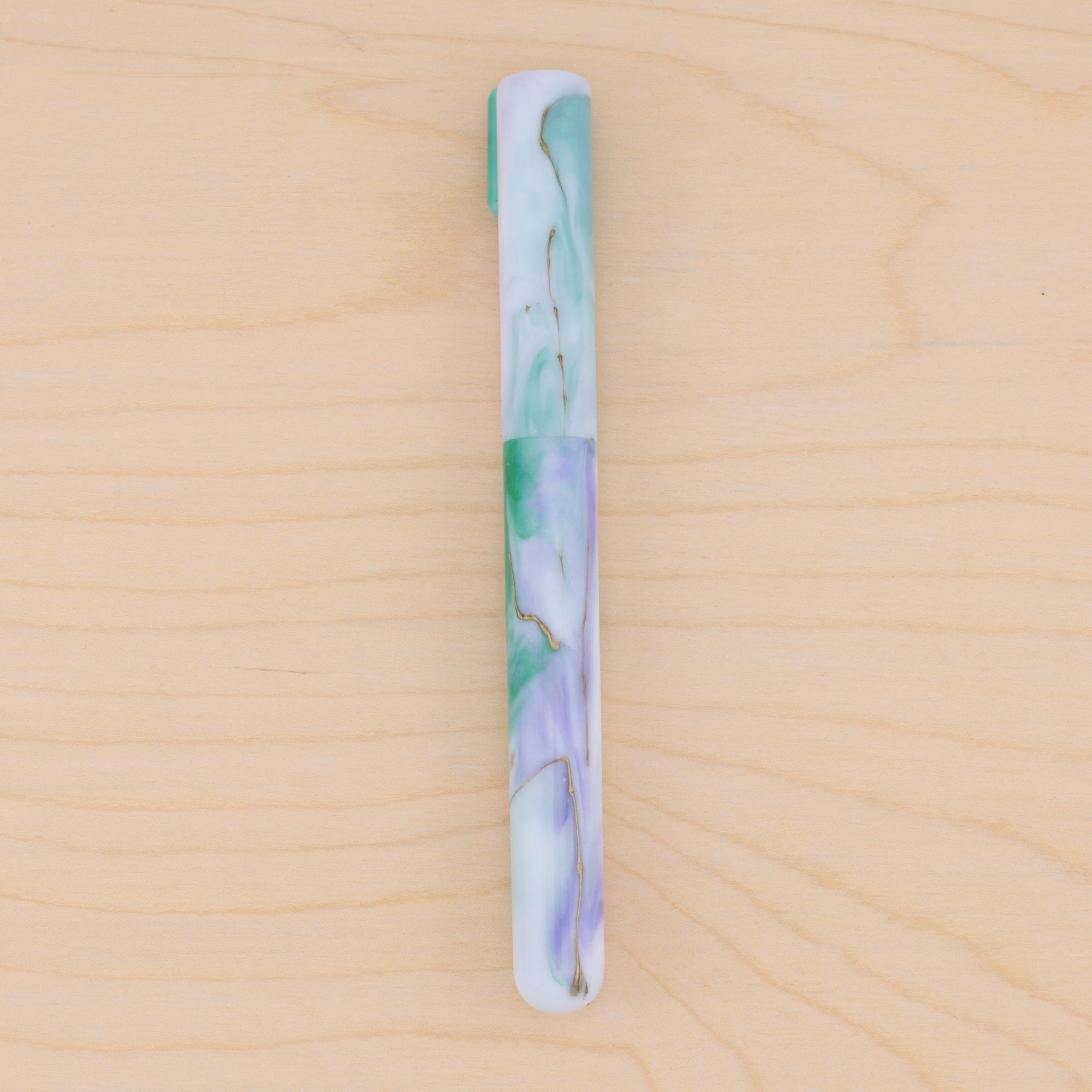 Gold Marble in Green & Purple Watercolor (H)