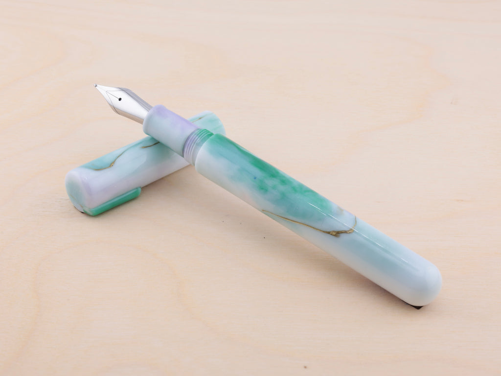 Gold Marble in Green & Purple Watercolor (H)