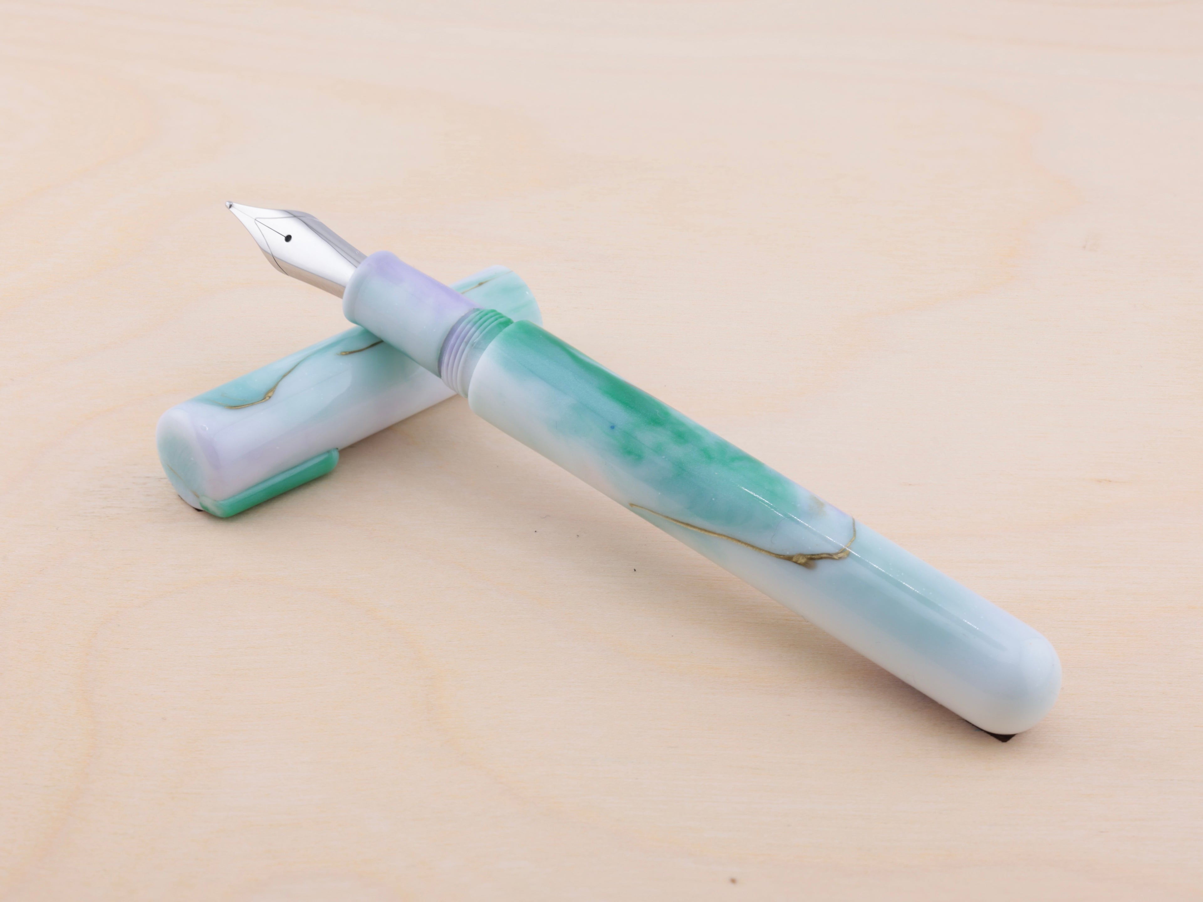 Gold Marble in Green & Purple Watercolor (H)