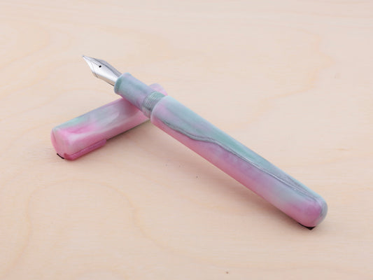 Silver Marble in Pink & Mint Watercolor (H)