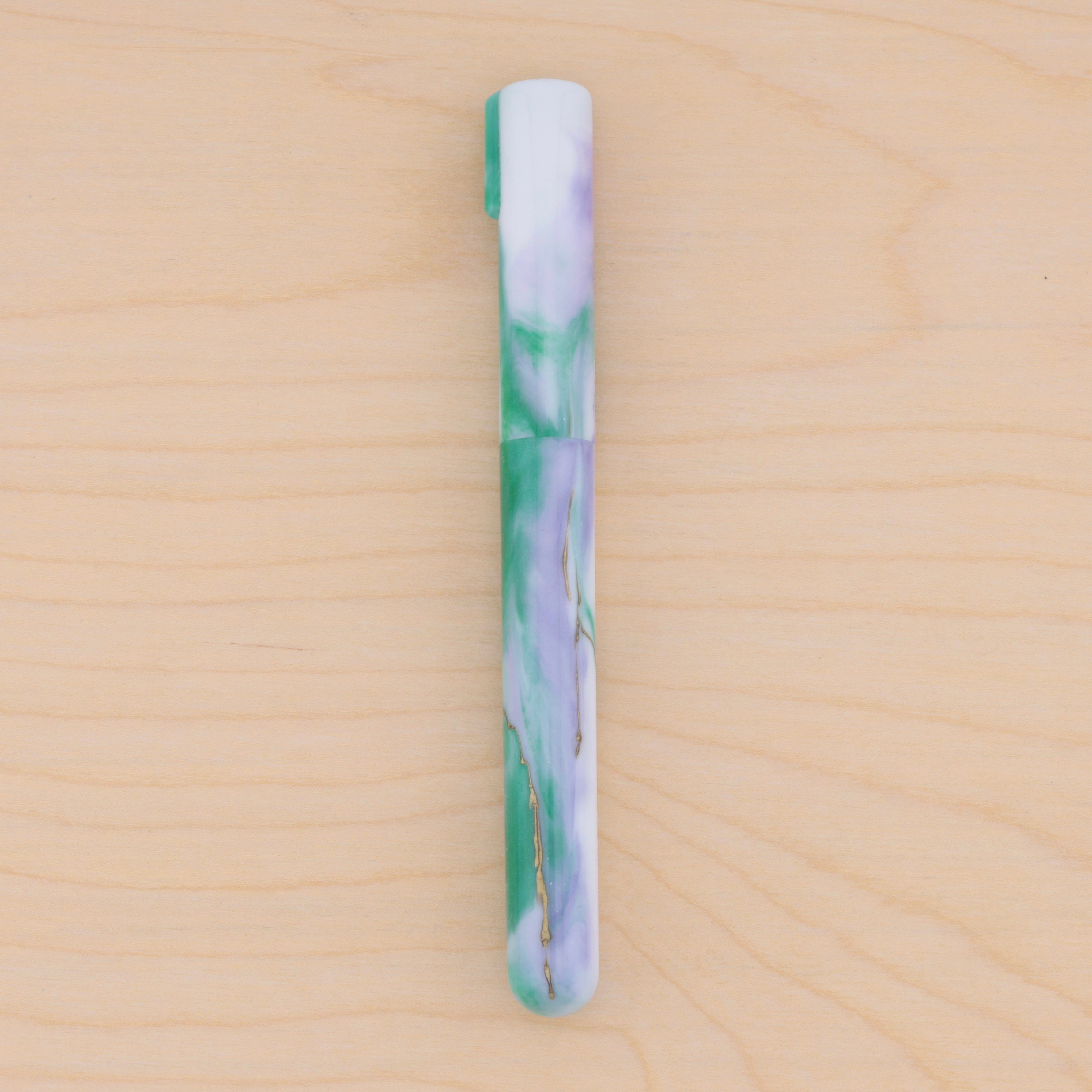 Gold Marble in Green & Purple Watercolor (H)