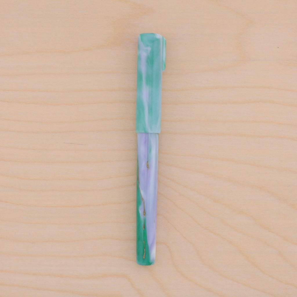 Gold Marble in Green & Purple Watercolor (B5)