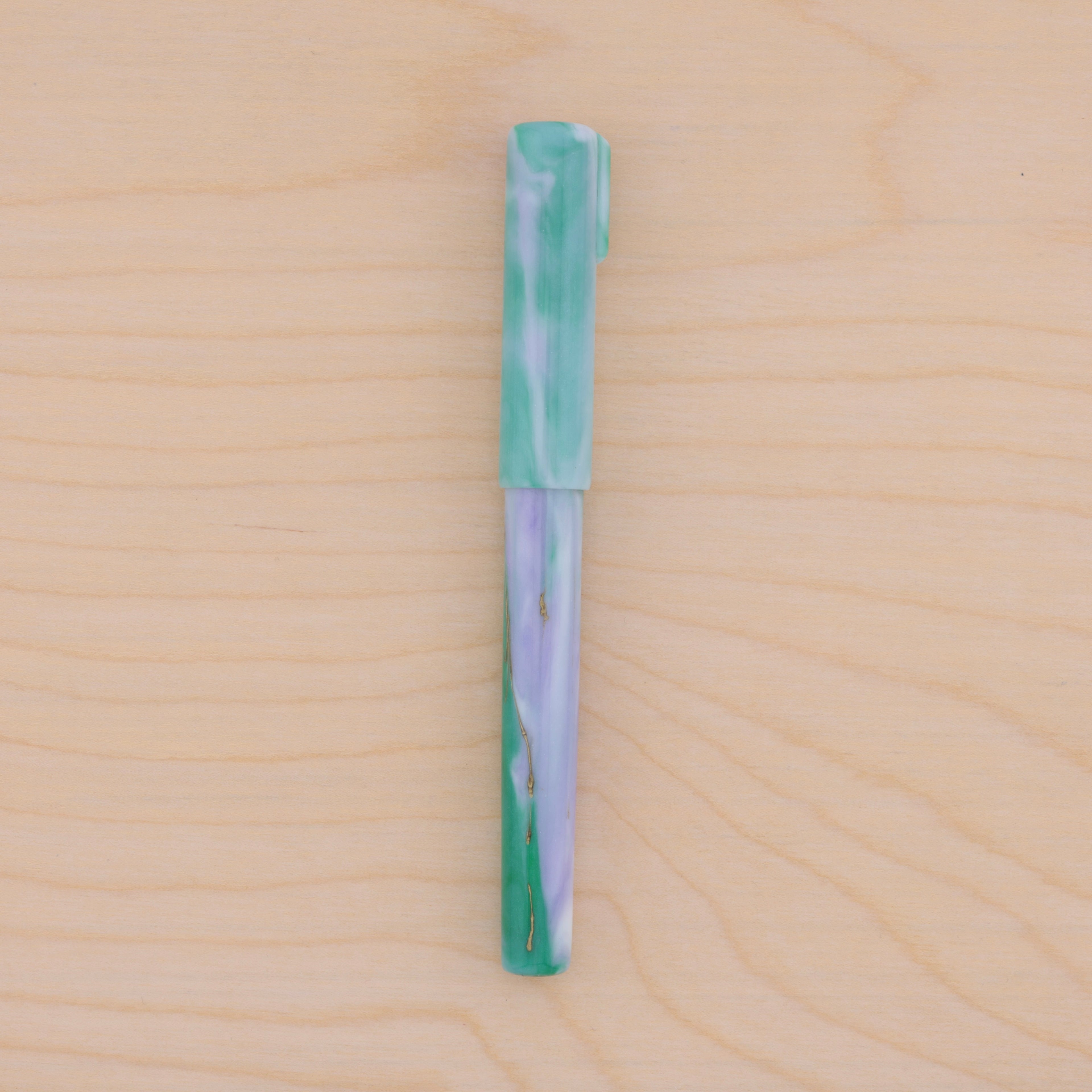 Gold Marble in Green & Purple Watercolor (B5)