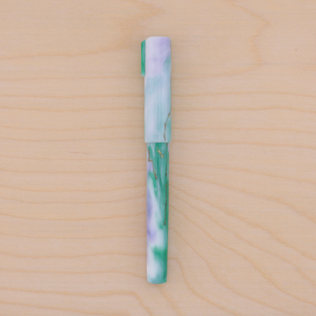 Gold Marble in Green & Purple Watercolor (B5)