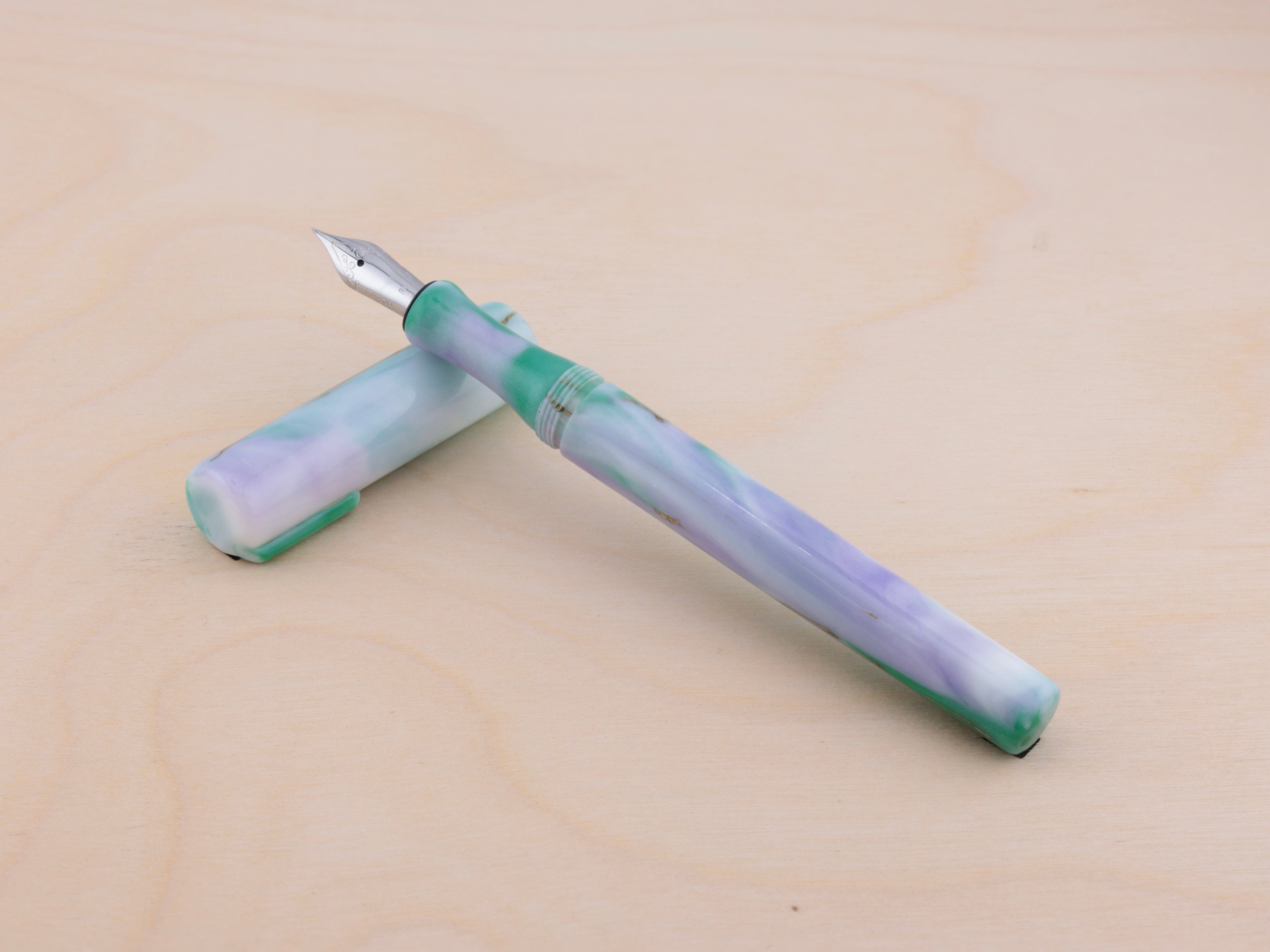 Gold Marble in Green & Purple Watercolor (B5)